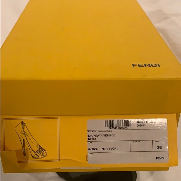 Fendi Black Patent Leather Heels. Size 6. - Picture 7 of 7